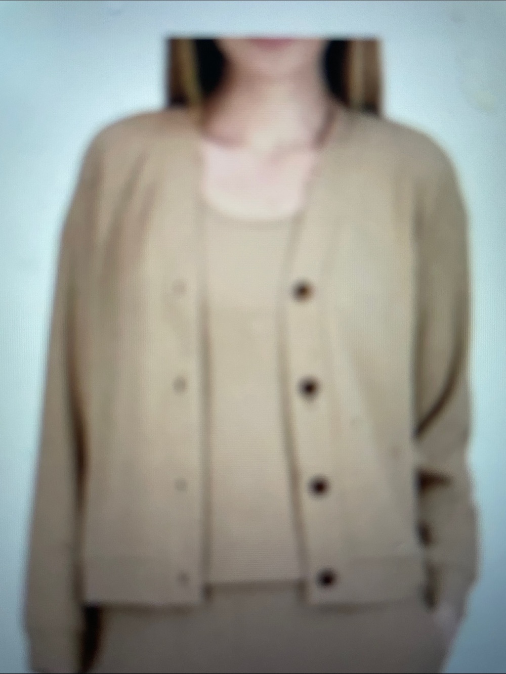 Live 2 Lounge Beige Tank Top & Cardigan L